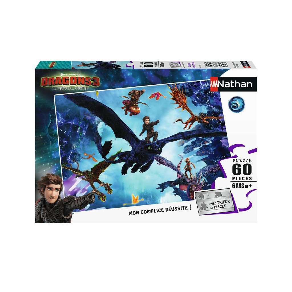 Puzzle 60 pièces nathan equipe dragons